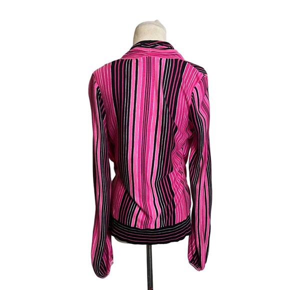 INC pink black stripes long sleeves sequin embellished knit top size M - Picture 3 of 9